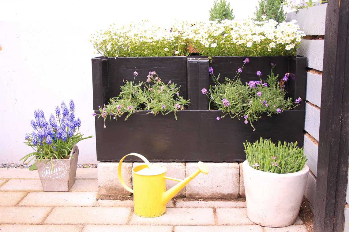 to Agro Block med dekorative blomster