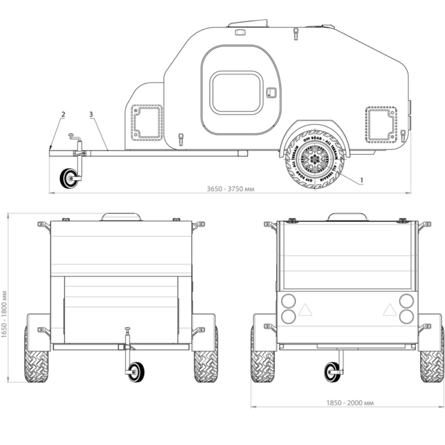 Lifestylecamper X-Line modeltegning