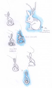 silver rabbit pendant designs