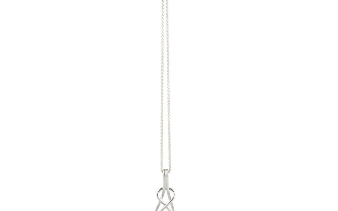 Silver and Diamond Knot Pendant