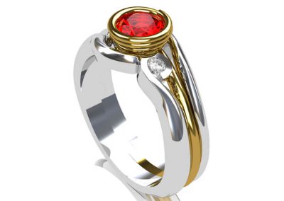 18ct white gold wedding ring CAD design