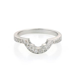 9ct White gold Grain Set Diamond Shaped Wedding Ring