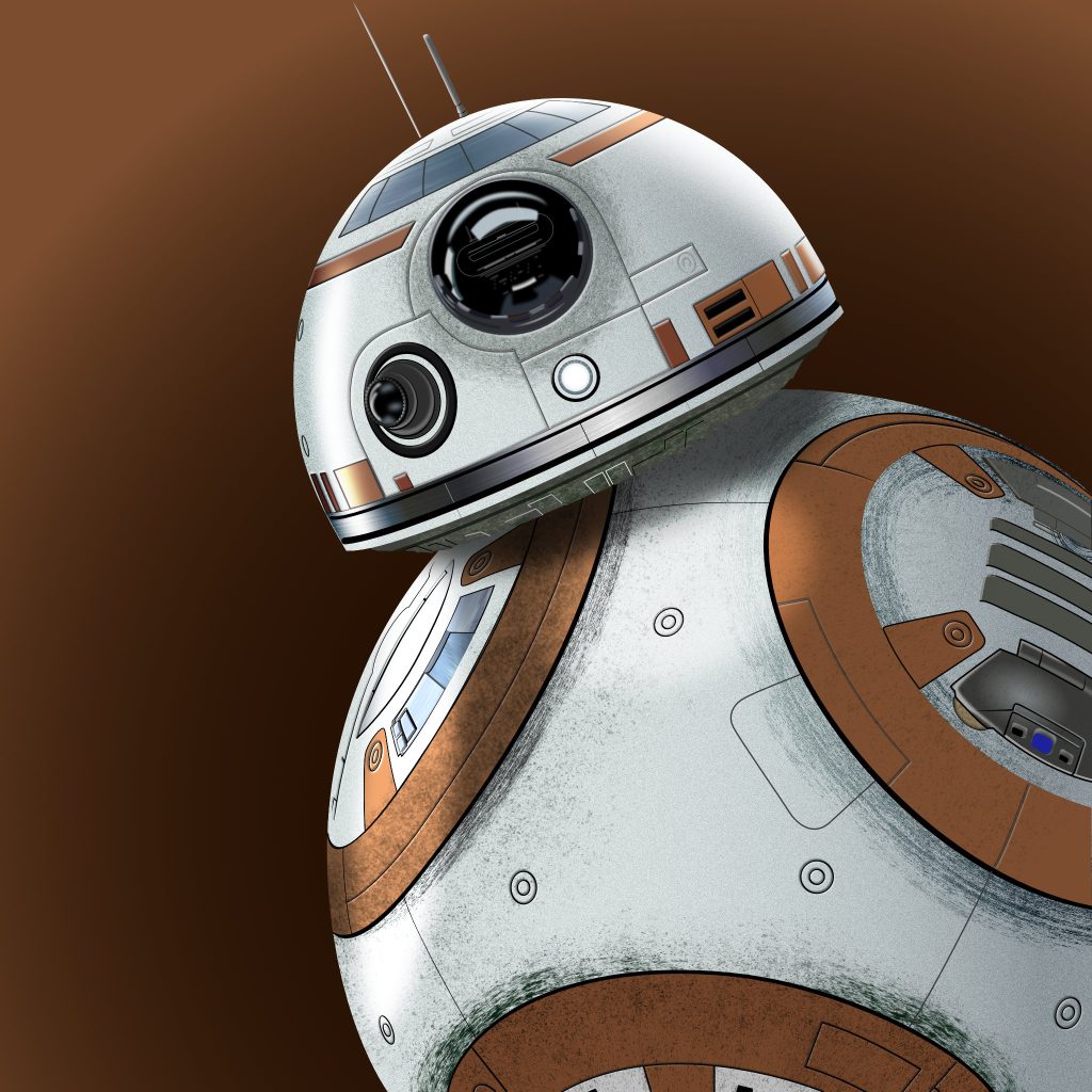 Vector drawing of BB-8, the droid from Star Wars