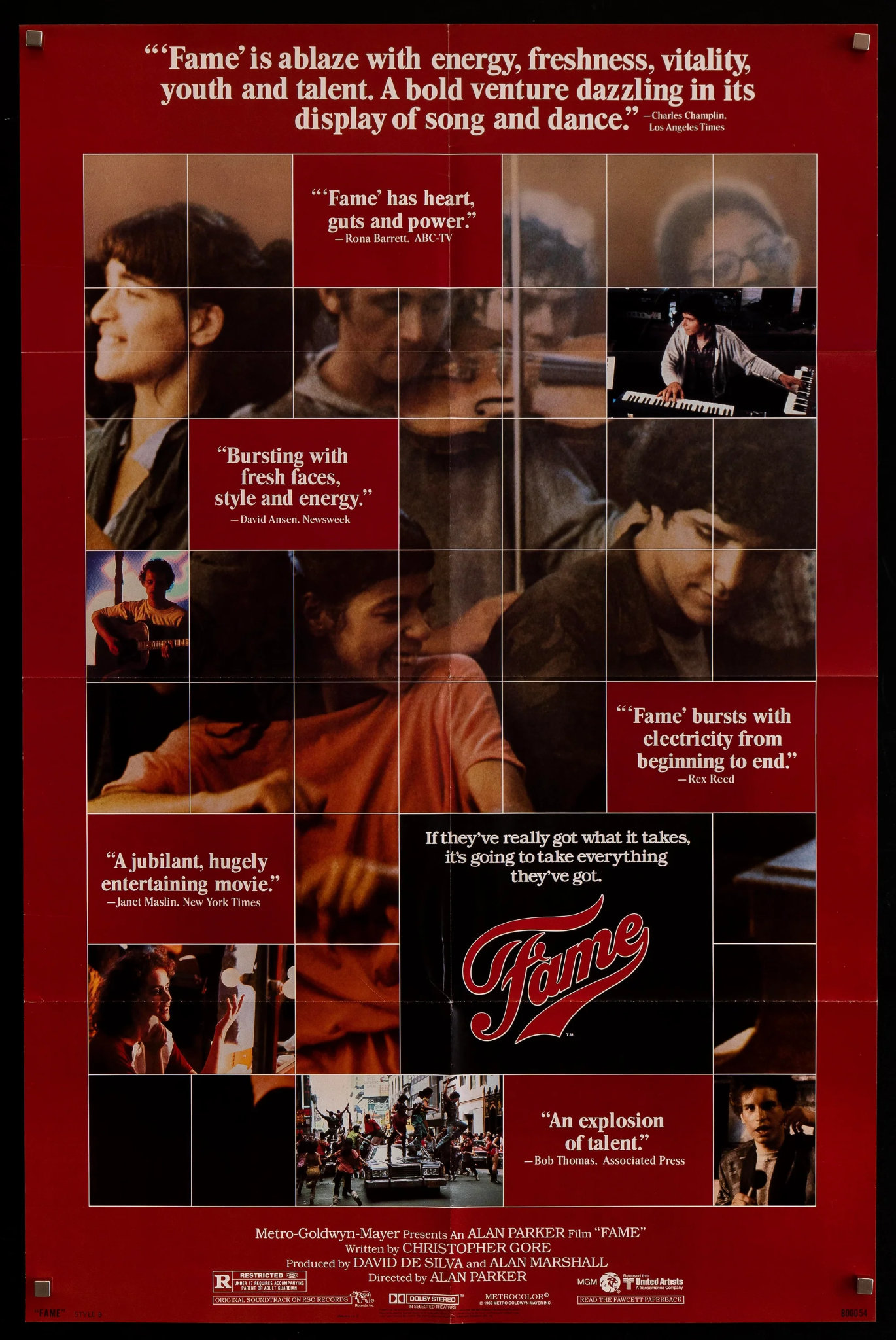 Original movie poster for "Fame" by Alan Parker (1980)