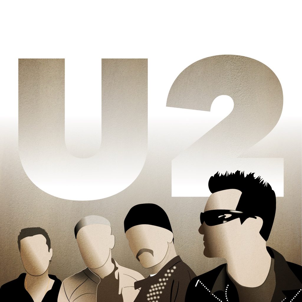 Vector drawing of U2, the band
