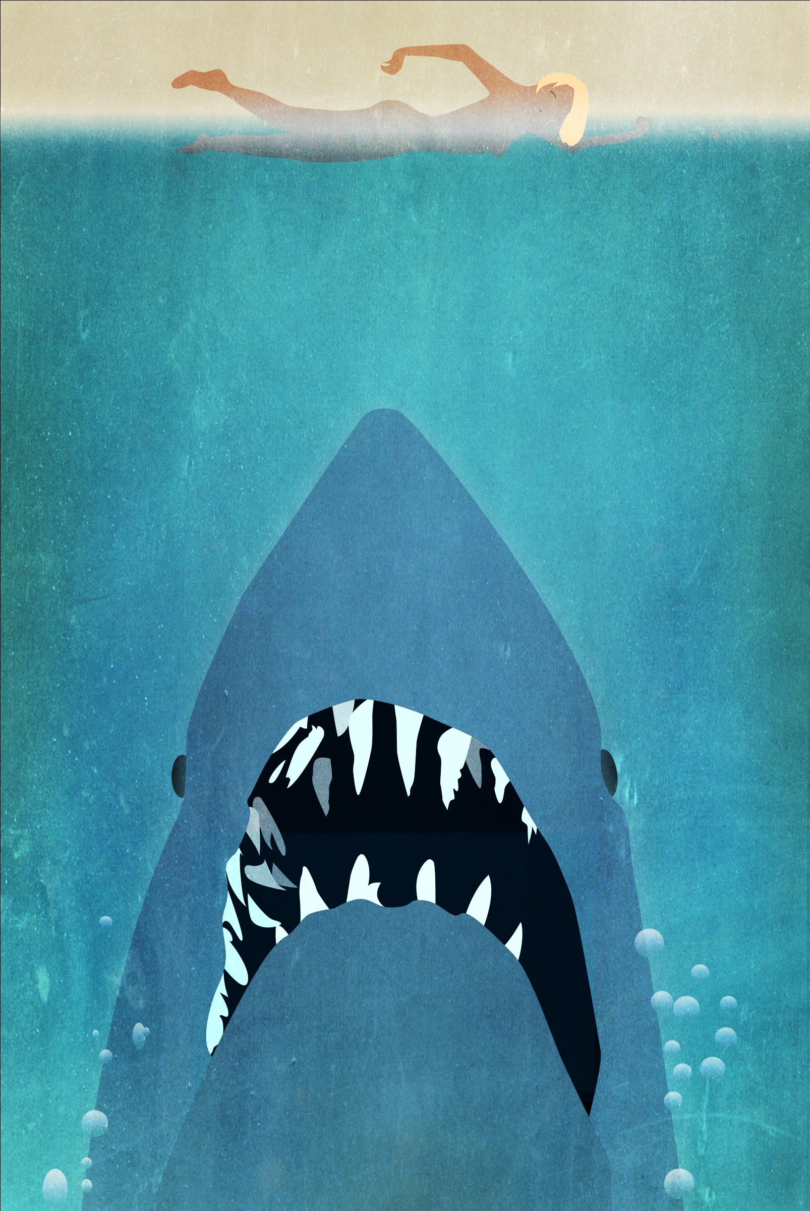 Vector illustration of the Jaws movie poster