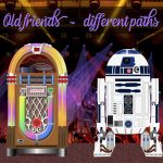 R2D2 hanging at the club with his old friend, the Wurlitzer jukebox