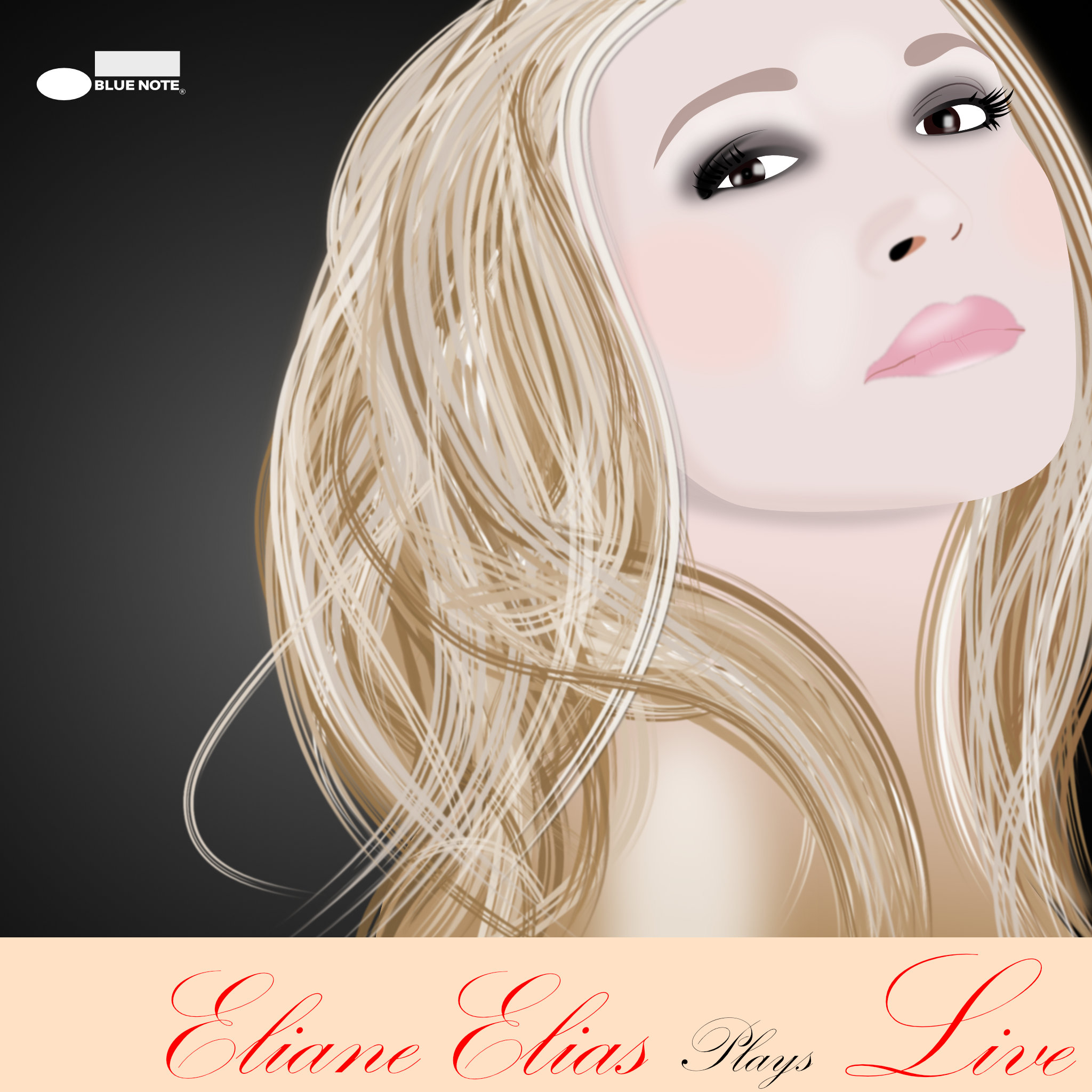 Vector drawing of the cover to Eliane Elias' album "Plays Live" from 2009.