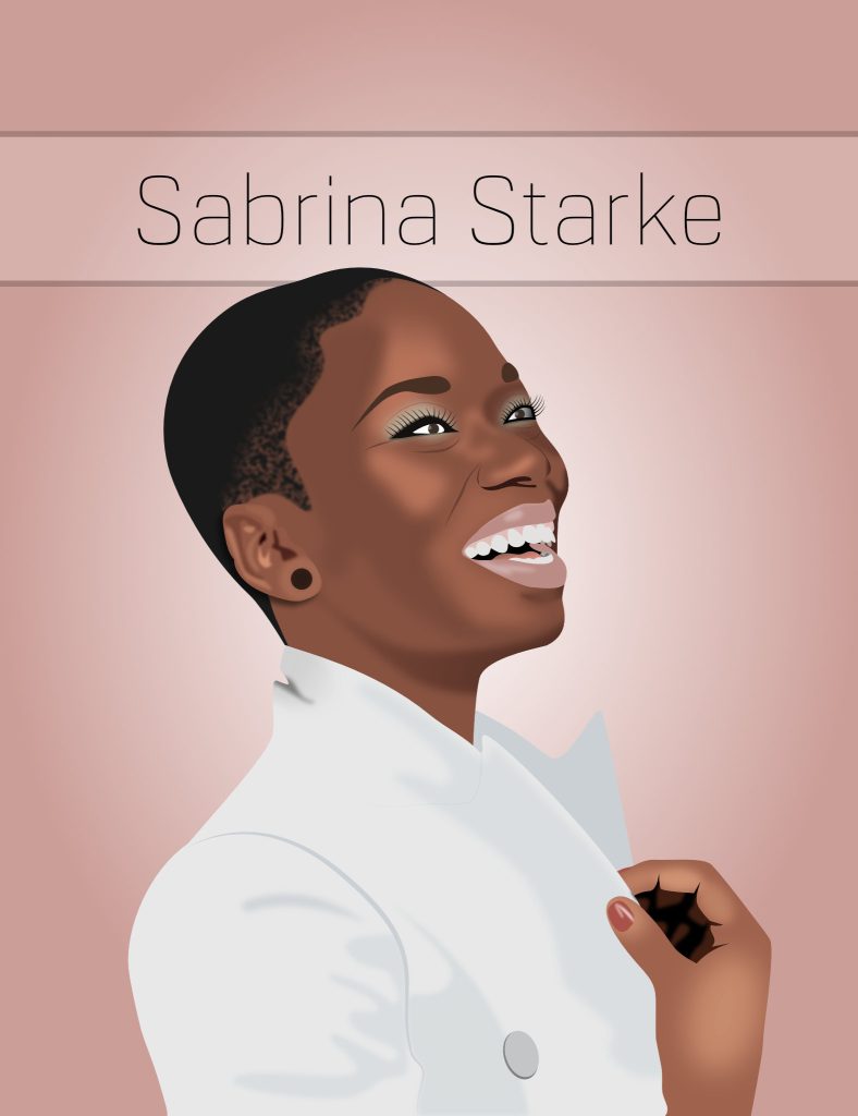Vector portrait of the wonderful vocalist Sabrina Starke from Rotterdam in the Netherlands. Based on the original photo by Floor Stoop, fotofloor.com.