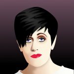 Vector portrait of Tracey Thorn, Brittish vocalist.