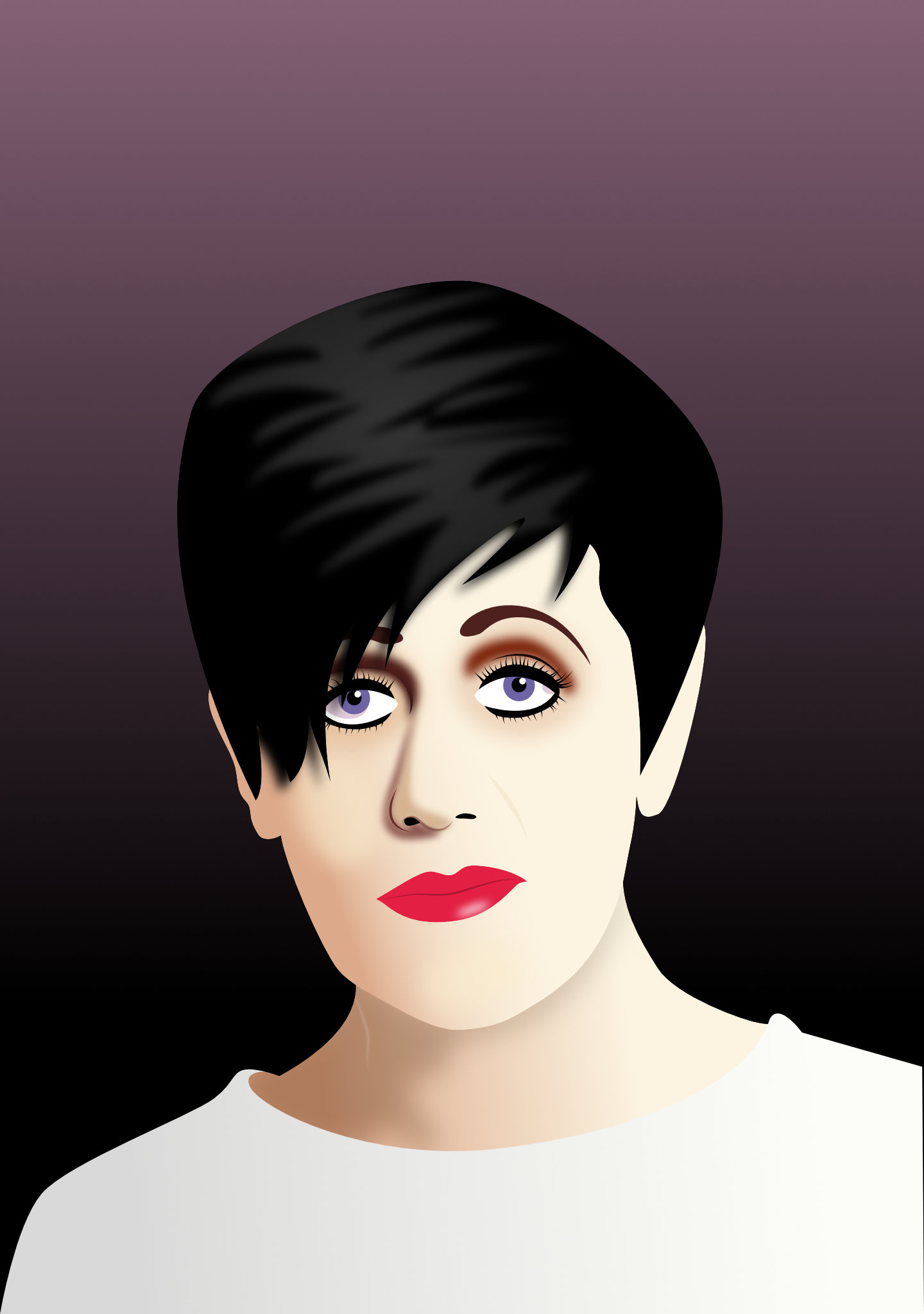 Vector portrait of Tracey Thorn, Brittish vocalist.