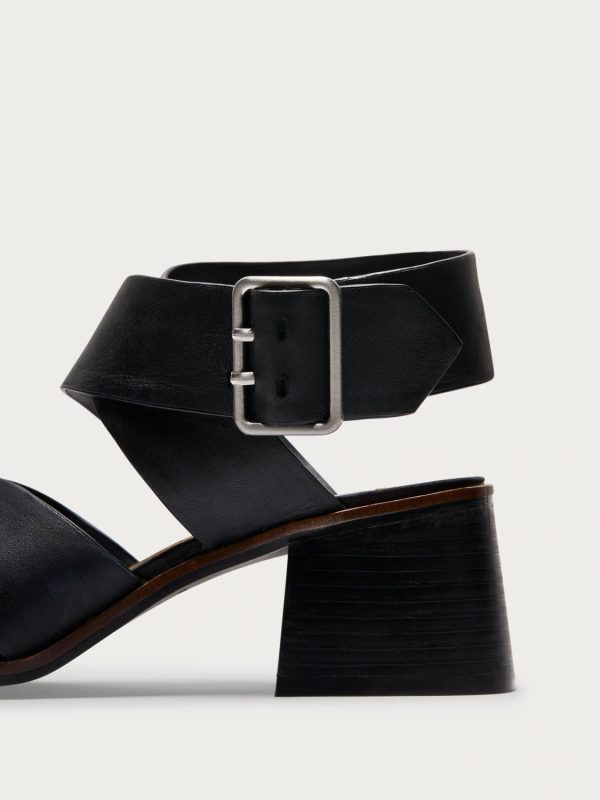 Haze - Leather Block Heel Sandals - Image 3