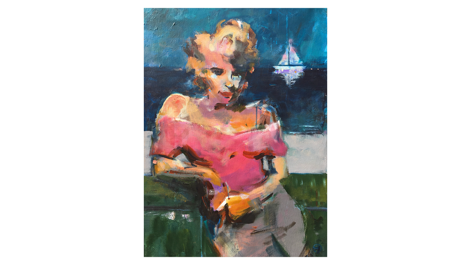 Marylin On The Pier. 50 x 70 cm.