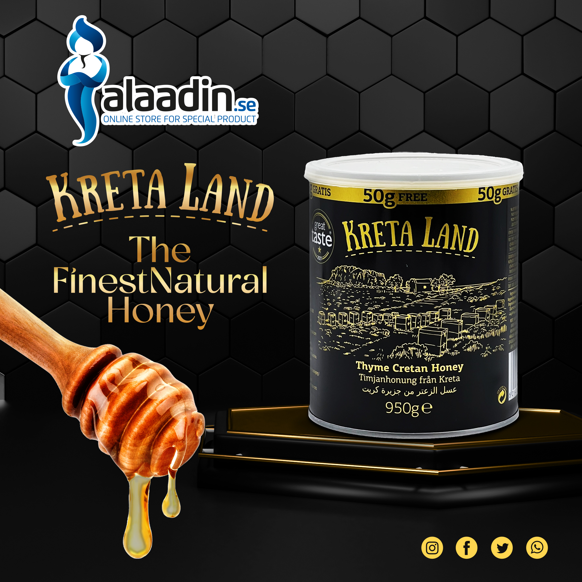 Kreta Land Thyme Cretan Honey 1 kg Alaadin.se