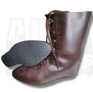 Dark brown leather ankle boots