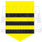 yellow flag, 3 black stripes