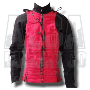 Arming doublet in red body with black sleeves