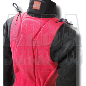 Arming doublet in red body with black sleeves