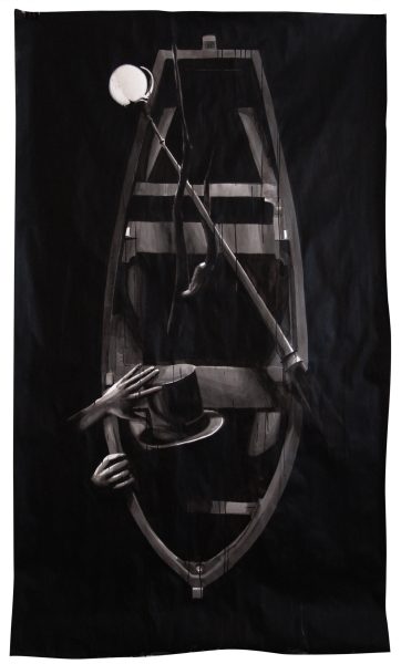 BOAT, Indian ink on paper, 1m50 x 2m22, 2011, Alexandra Crouwers