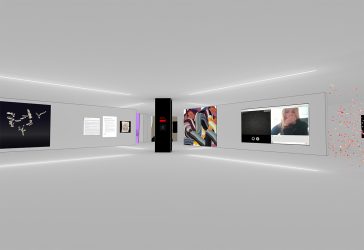 Oncyber virtual gallery with a selection of my NFT collection, including Addie Wagenknecht, Mario Klingemann, Memo Akten, Kelly Richardson, John Gerrard, Sara Ludy, Lorna Mills