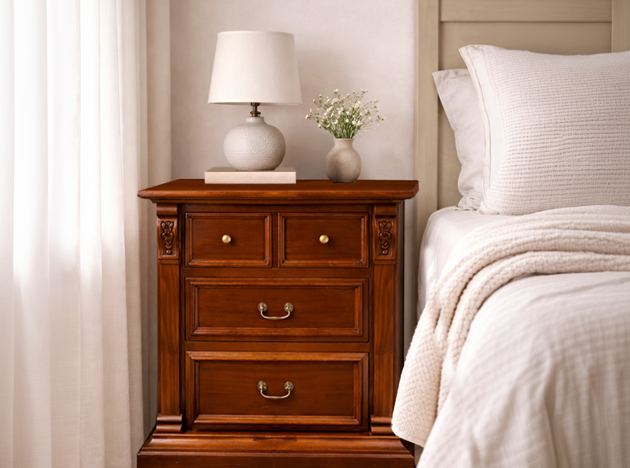 Sängbord, 1 par, mahogny