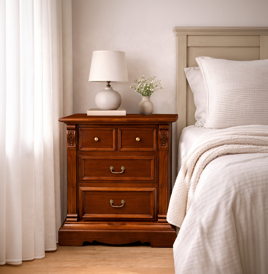 Sängbord, 1 par, mahogny