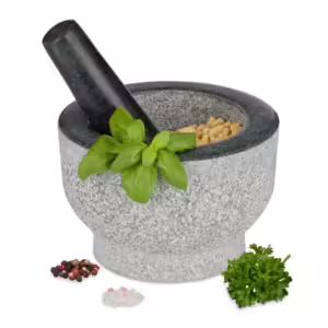 Granit mortel med stöt 15 cm