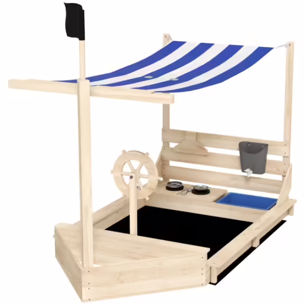 Piratskepp sandlåda med köksset 180x103x144,5 cm
