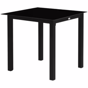 Trädgårdsbord härdad glas 80x80x74 cm svart