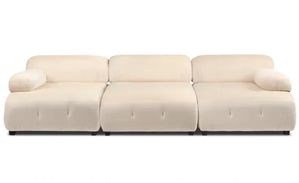 Kendall 3-sits soffa – Velour Beige