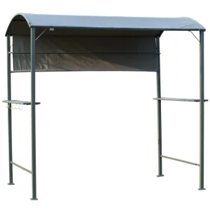 Grillpaviljong med hyllor 218x138x216 cm svart