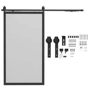 Skjutdörrsbeslag stål 244 cm svart