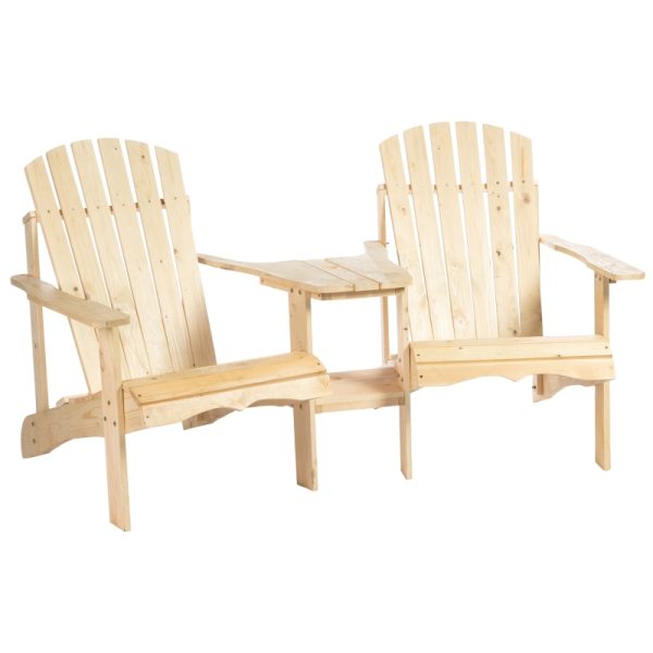 Adirondack 2-sits med sidobord