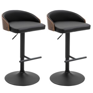 2 barstolar höjdjusterbar läder 76-96 cm
