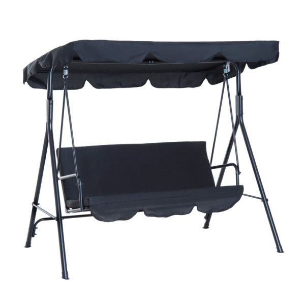 Hammock 3-sits med tipptak stål svart