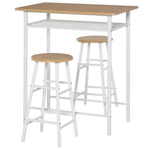 Barbord set med 2 stolar Ek