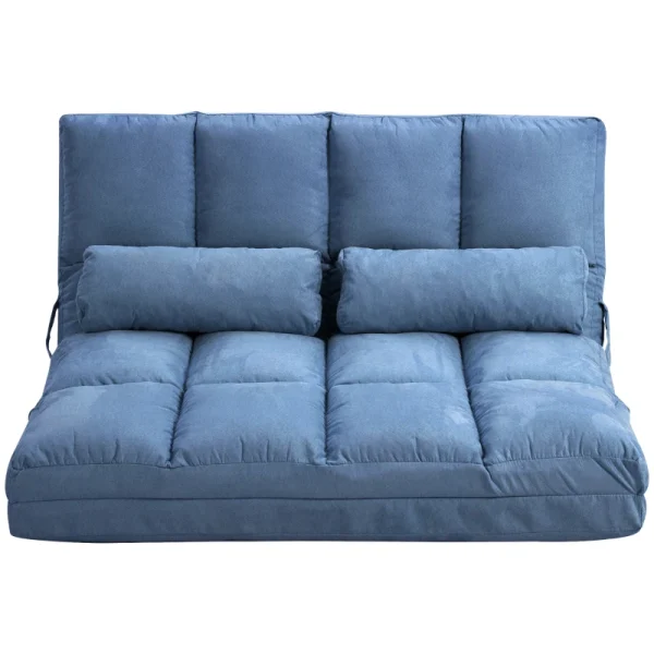 Bäddsoffa fällbart ryggstöd 102x73x60 cm blå