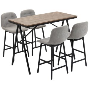 Barbord med 4 tygstolar 120x60x91cm