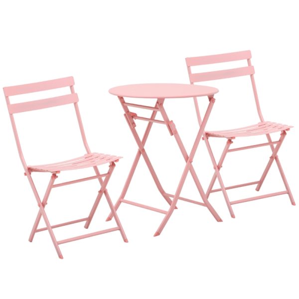 Caféset 3-delar metall rosa