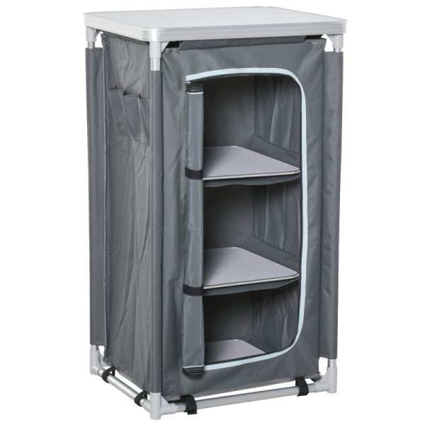 Campingskåp 3 hyllor 60x50x104,5 cm