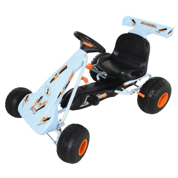 Gokart med justerbar sits ljusblå