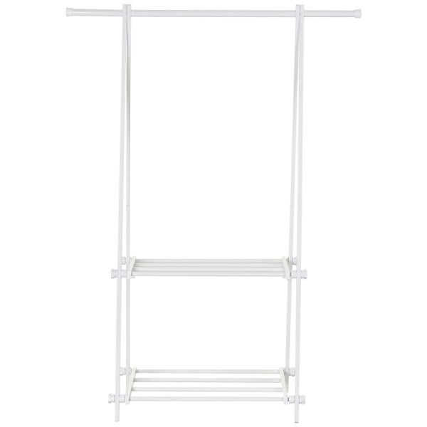 Klädställning 2 hyllor fällbar 107,5x45x150 cm