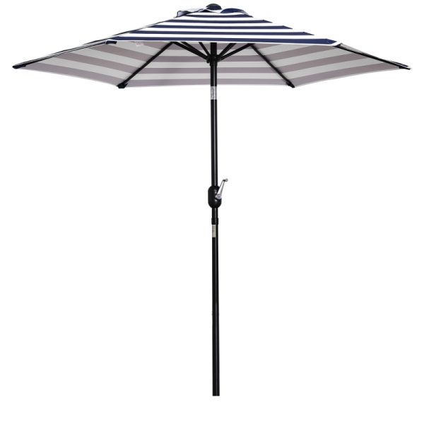 Parasoll blå/vit Ø230x216 cm