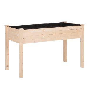 Planteringslåda fiberduk trä 122,5x56,5x76 cm
