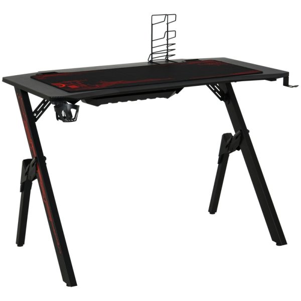 Gamingbord metall 110x59x75 cm svart