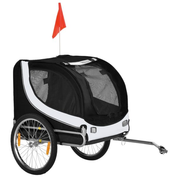Cykelvagn för hund vit/svart