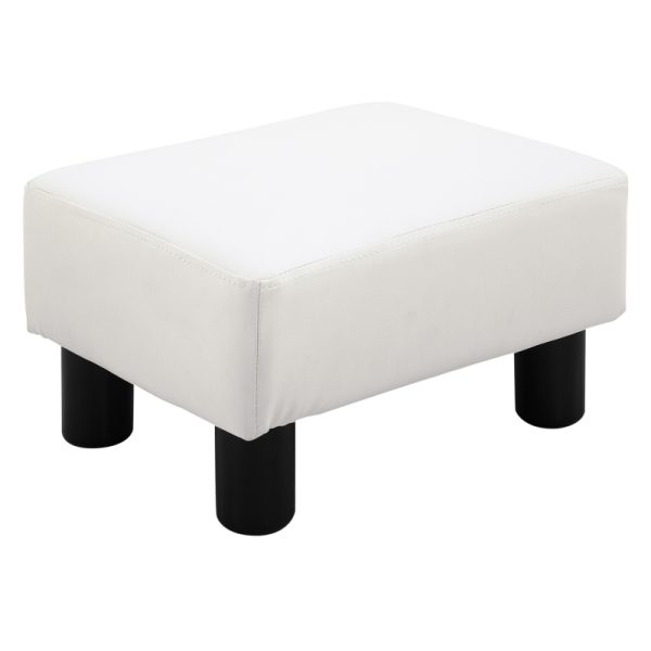 Fotpall benstöd läder 40x30x24 cm vit