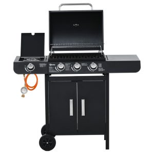 Gasolgrill 4 brännare svart