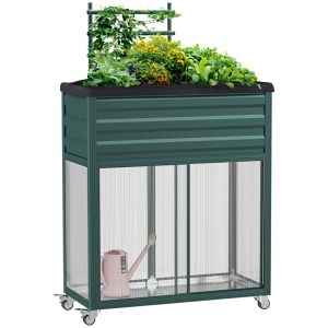 Planteringslåda med skjutdörrar 135 cm