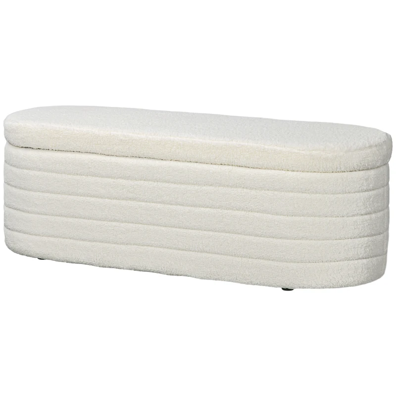 Sittbänk förvaringsutrymme teddy fleece 116x41x40,5cm